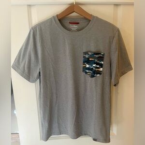 LL Bean / Men's Performance Pocket Tee / Color: Gray Heather/Camo / Size: Medium